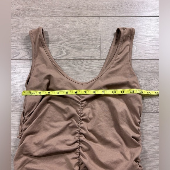 Fashion Nova Chasing Desire Ruched Midi Dress - Taupe - Picture 11 of 12